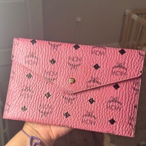 MCM Pink Logo Clutch